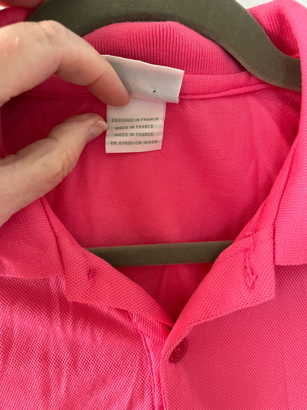 Lacoste Men's Hot Pink Polo Shirt with Croc Logo European 7 - Picture 9 of 10